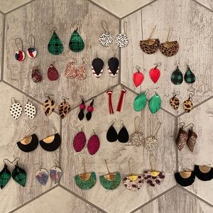 Handmade leather earrings